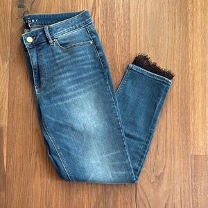 White House Black Market skinny ankle lace jeans